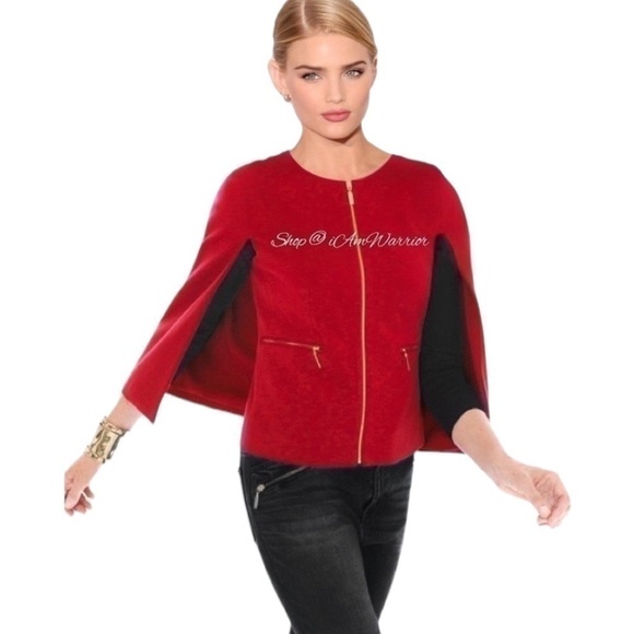 Chico’s NWT red zip cape jacket/blazer *Shop@iAmWarrior - Picture 4 of 10